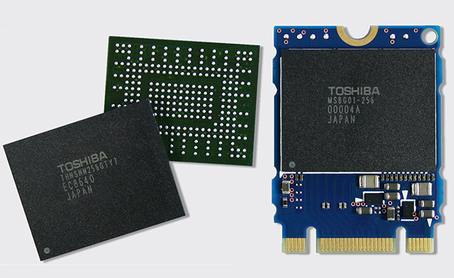  Toshiba trưng bày ổ SSD PCIe chỉ dùng 1 chip nhớ đầu tiên
